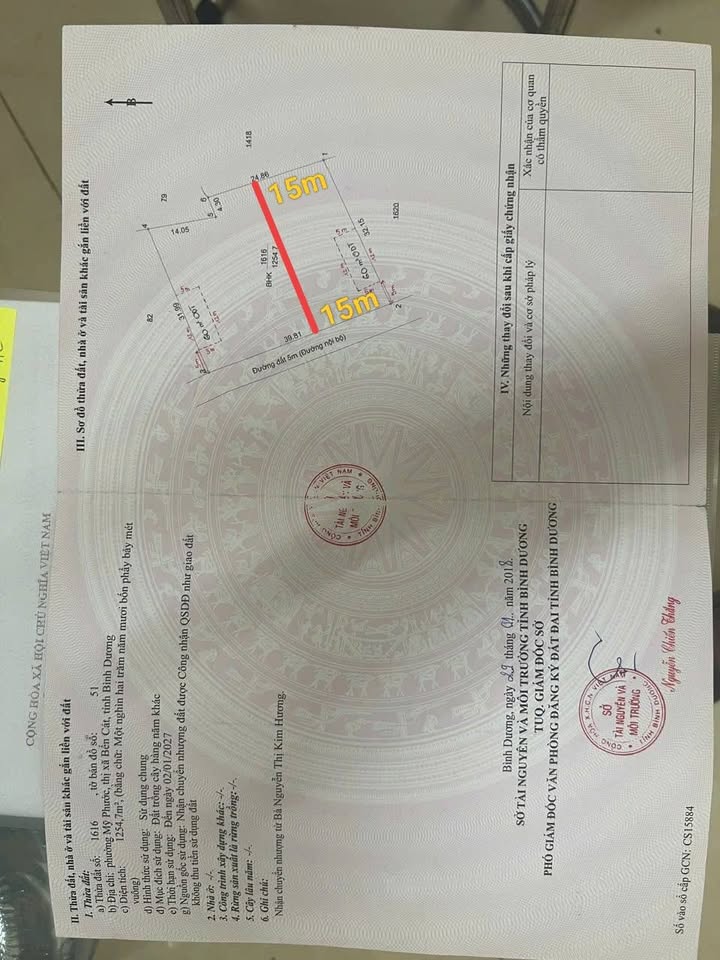 Đất nền phường Mỹ Phước, Bến Cát 480m² giá 4.05 tỷ - Tặng nhà cấp 4 ngay!