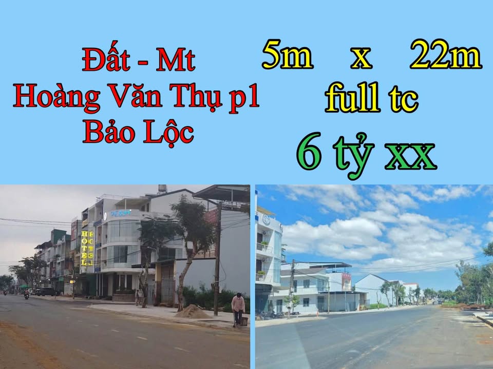 Đất mặt tiền Hoàng Văn Thụ Bảo Lộc 110m² giá 6 tỷ - Đầu tư sinh lời ngay!
