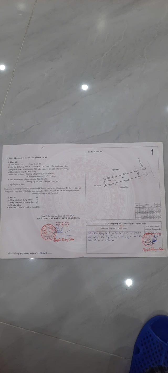 Đất thổ cư tại Phường Bình Khê, Đông Triều, 127.8m² giá 2 tỷ - Sổ hồng chính chủ sẵn sàng giao dịch!