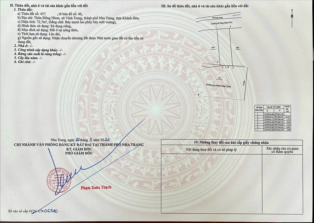 Đất nền 2 mặt tiền đường 13m Đồng Nhơn, Vĩnh Trung 73m² giá 1.65 tỷ - Cơ hội đầu tư hấp dẫn!