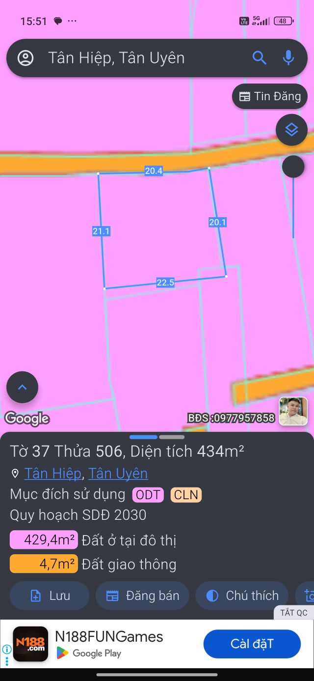 Đất nền Tân Thới Hiệp Quận 12 420m² giá 2.5 tỷ - Cơ hội đầu tư lý tưởng!