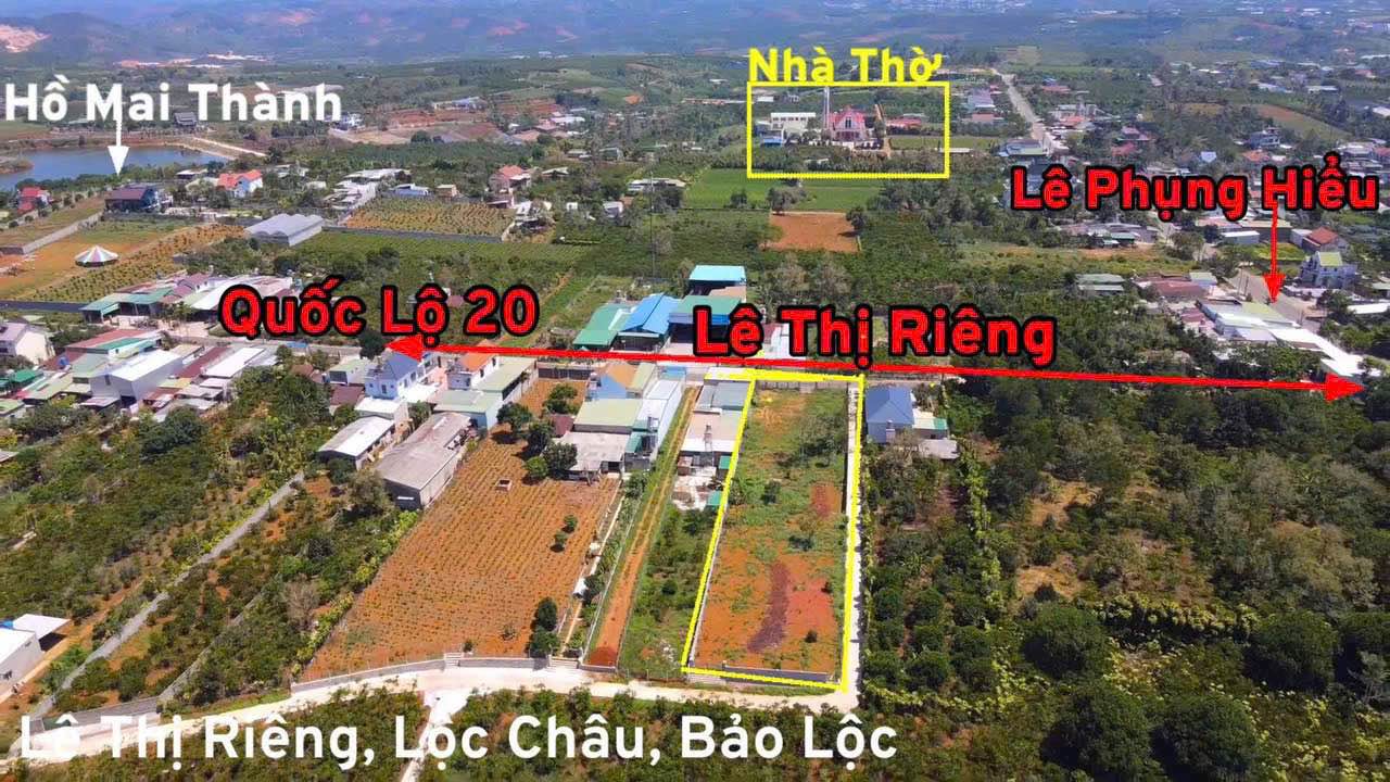 Đất thổ cư 210m² tại Lê Thị Riêng, Bảo Lộc - Giá 1.6 tỷ, cơ hội đầu tư tuyệt vời!