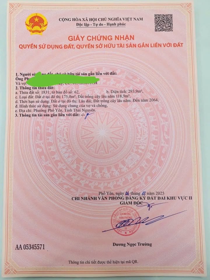 Đất thổ cư Xã Yên Trung, Huyện Yên Phong 300m² giá 1.2 tỷ - Đầu tư sinh lời ngay!