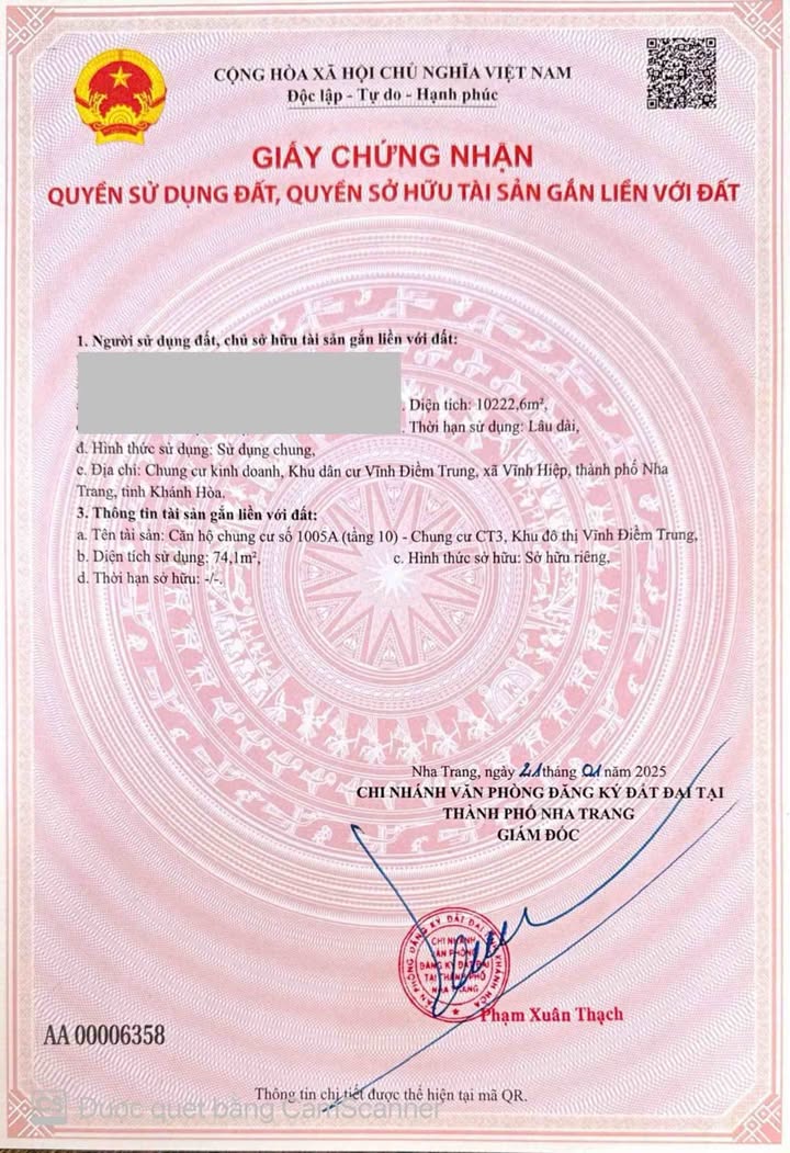 Căn hộ góc CT3 Vĩnh Điềm Trung Nha Trang 74.1m² giá 4.15 tỷ - View Hồ & Biển tuyệt đẹp!