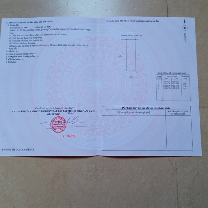 Đất thổ cư Cam Nghĩa, Cam Ranh 100m² giá 1.75 tỷ - Sổ hồng chính chủ!
