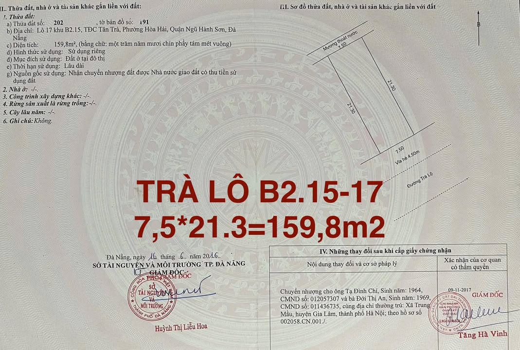 Đất nền Đường Trà Lộ, Quận Ngũ Hành Sơn, 159m² giá 8.7 tỷ - Đầu tư sinh lời ngay!