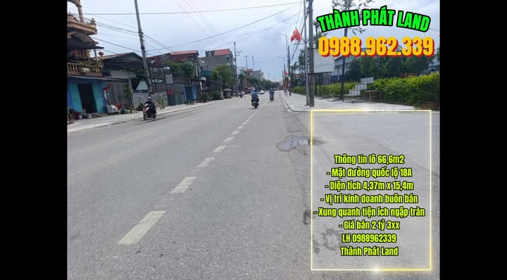 Đất mặt Quốc lộ 18A - Mạo Khê 66m² giá 2.3 tỷ - Đầu tư sinh lời ngay!