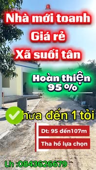 Nhà giá rẻ xã Suối Tân - Diện tích 101m² chỉ từ 960 triệu - Cơ hội đầu tư hấp dẫn!