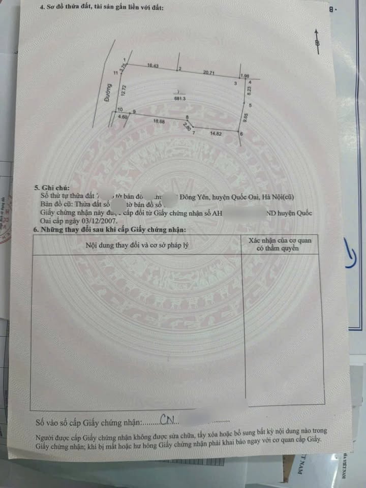 Đất nền Phú Cát Quốc Oai 700m² giá 1 tỷ - Sổ đỏ chính chủ, gần trường học