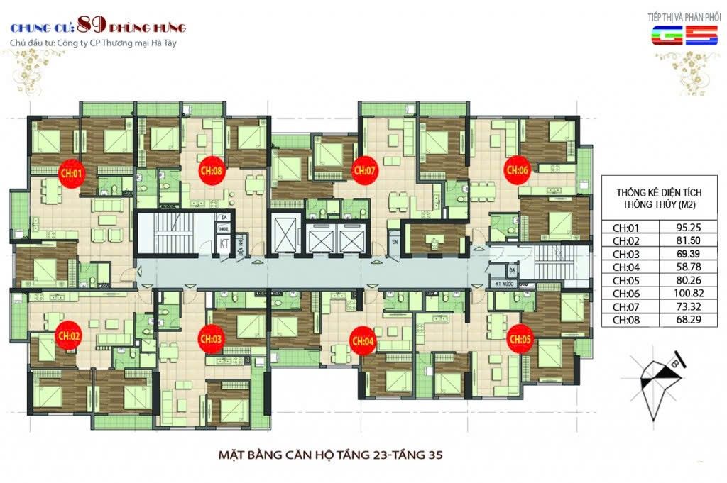 Căn hộ 3PN tại Tòa 89 Phùng Hưng, 81.5m² - Đầy đủ nội thất, sẵn sàng vào ở!
