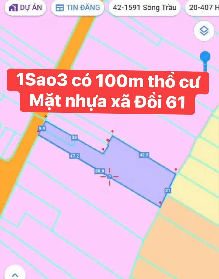 Đất nền xã Đồi 61, Trảng Bom 100m² giá 3 tỷ - Sổ hồng chính chủ!