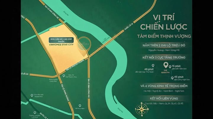 Căn hộ Vinhomes Star City Thanh Hóa 72m² giá 2,5 tỷ - Cơ hội vàng không thể bỏ lỡ!