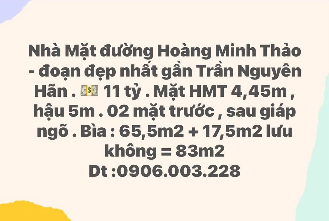 Nhà mặt đường Hoàng Minh Thảo, Hải Phòng 83m² giá 11 tỷ - Vị trí đắc địa ngay ngã tư!