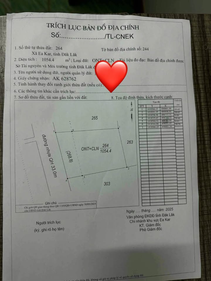 Đất nền xã Ea Đar, huyện Ea Kar, 1108m² giá 66.49 tỷ - Cơ hội đầu tư tuyệt vời!