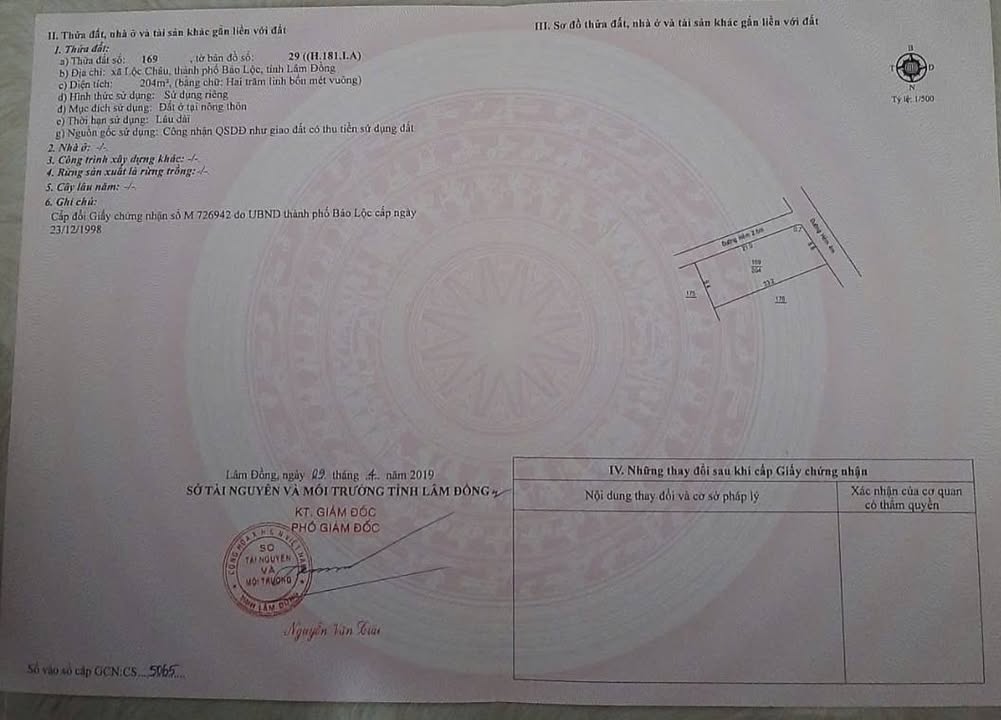 Đất góc 2 mặt tiền tại Bảo Lộc 204m² giá 1.85 tỷ - Pháp lý rõ ràng, sẵn sàng giao dịch!