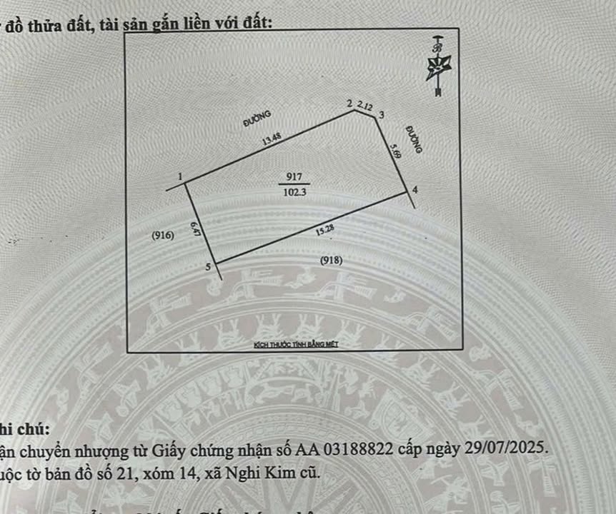 Đất nền Khối 14 Nghi Kim 102m² giá 3.5 tỷ - Đường 7m ô tô tránh nhau!
