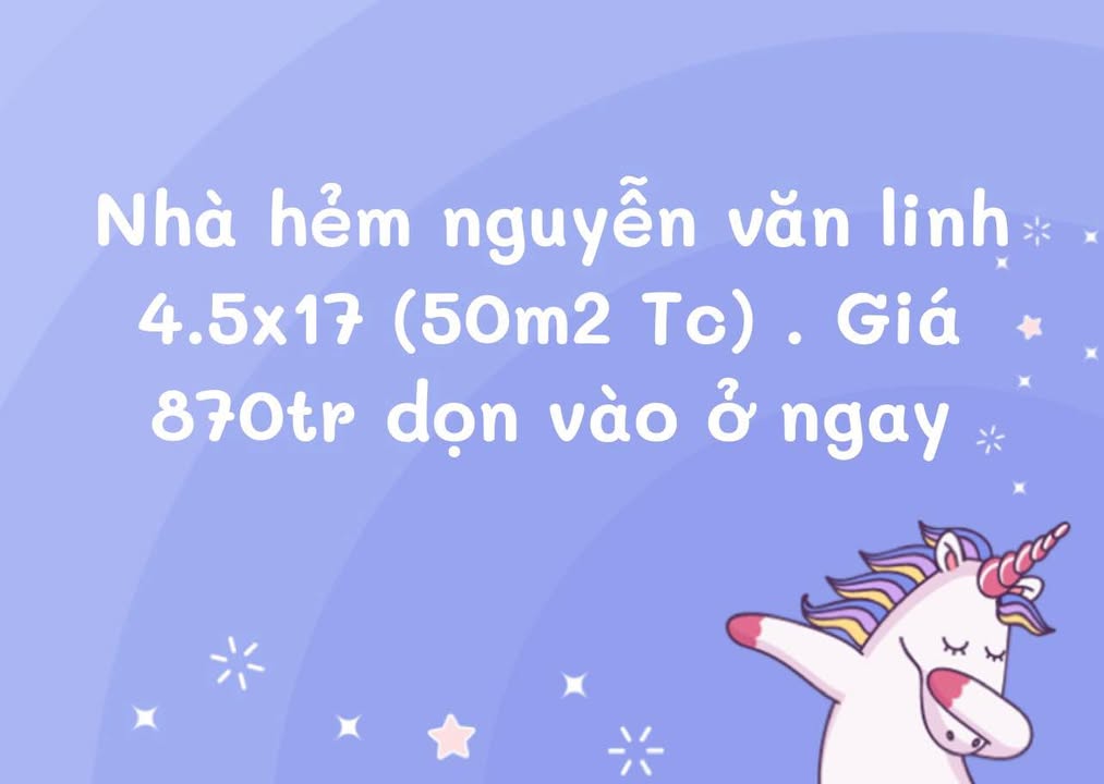 Nhà hẻm Nguyễn Văn Linh Quận 7 50m² giá 870 triệu - Dọn vào ở ngay!