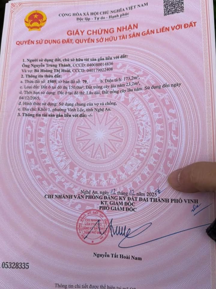 Đất thổ cư Xóm 1, Đường 24, TP Vinh 173m² giá 5.803 tỷ - Đầu tư sinh lời ngay!