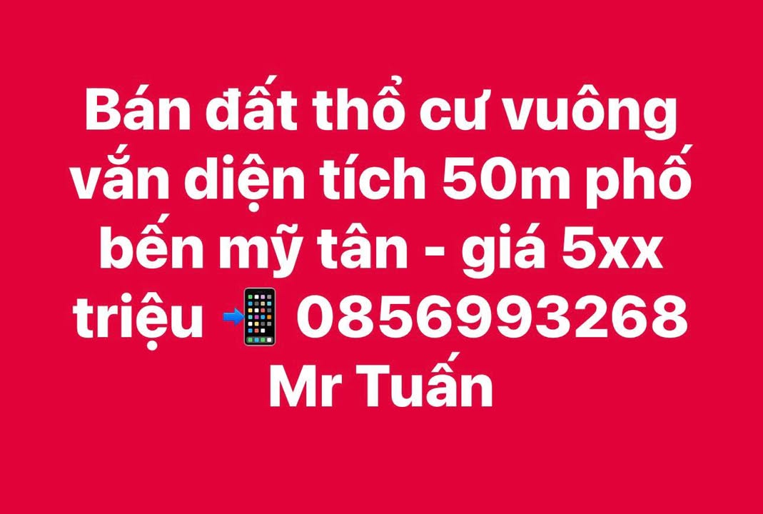 Đất thổ cư 50m² tại phố Bến Mỹ Tân, giá 550 triệu - Cơ hội đầu tư lý tưởng!