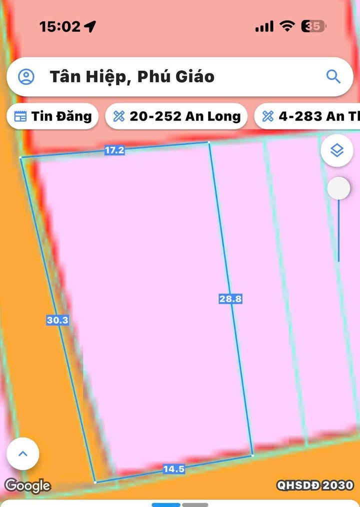 Đất nền Phường Hiệp Thành, Thủ Dầu Một 420m² giá 1.25 tỷ - Nở hậu, xây nhà ngay!