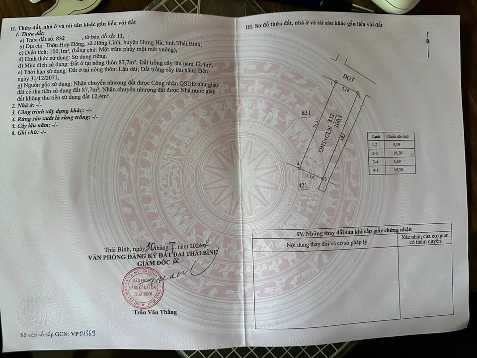 Đất nền Hồng Lĩnh, Hưng Hà, Thái Bình 100m² giá chỉ 800 triệu - Lô góc vị trí đẹp!