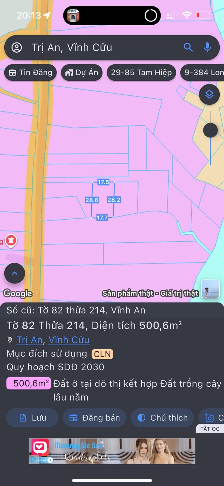Đất nền Vĩnh An, Vĩnh Cửu 490m² giá chỉ 990 triệu - Cơ hội đầu tư tuyệt vời!