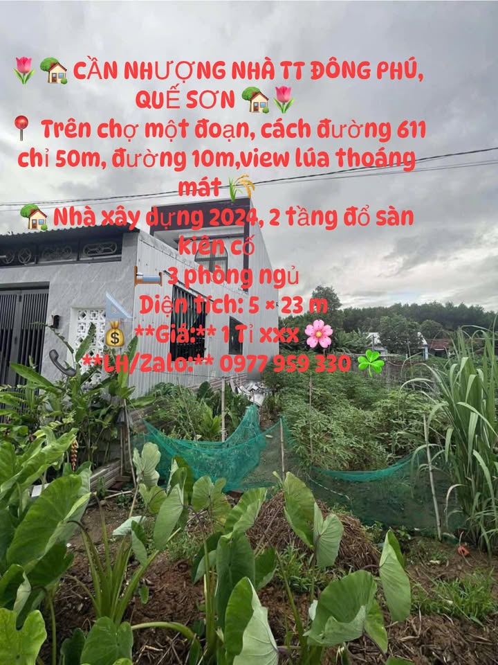 Nhà 2 tầng tại Thị trấn Đông Phú, Quế Sơn, 115m² giá 1 tỷ - Cơ hội đầu tư hấp dẫn!