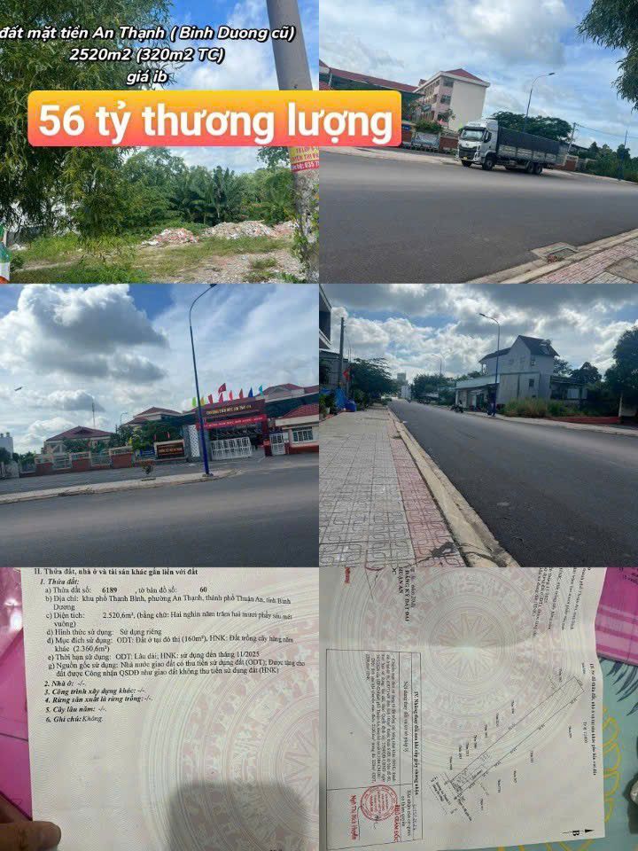 Đất nền mặt tiền đường An Thạnh 51, 2520m² giá 56 tỷ - Cơ hội đầu tư sinh lời!