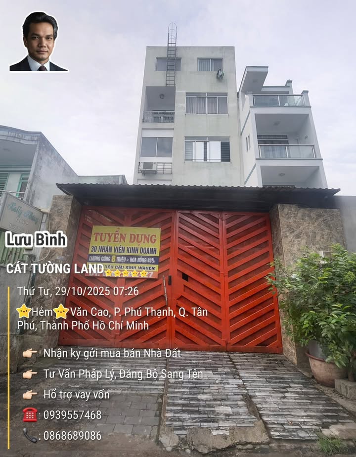 Nhà 5 Tầng Văn Cao, Phú Thạnh 130m² giá 14.3 tỷ - Dòng tiền ổn định 55 triệu/tháng!