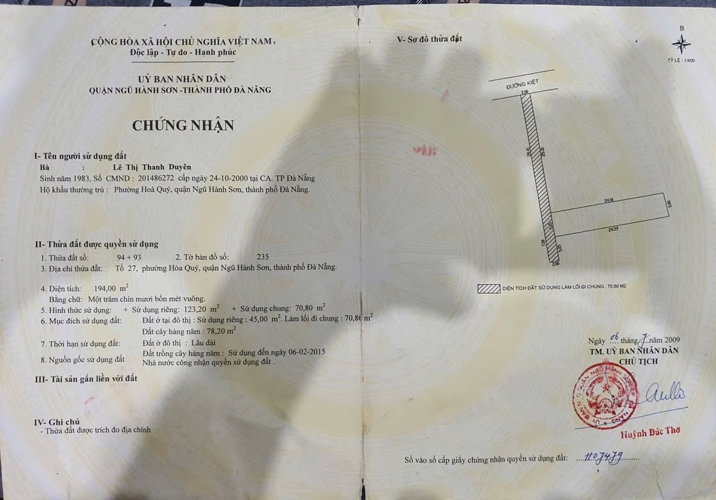 Nhà riêng Kiệt Hoà Quý, Lưu Quang Vũ 123m² giá thỏa thuận - Cơ hội đầu tư tuyệt vời!