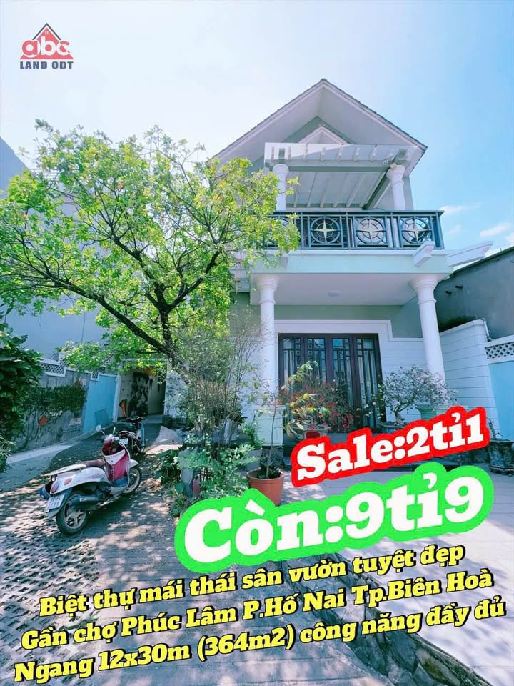 Biệt thự 3 tầng 364m² tại Hố Nai, Biên Hòa - Giá chỉ 9.9 tỷ, sẵn sàng ở ngay!