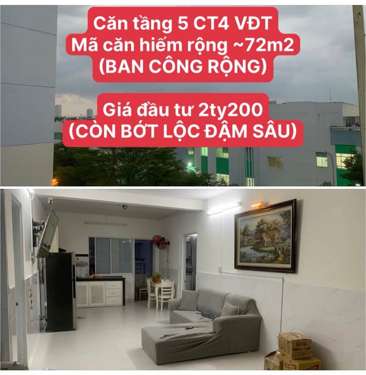 Căn hộ CT4 VĐT Nha Trang 72m² giá 2.2 tỷ - Ban công siêu rộng!