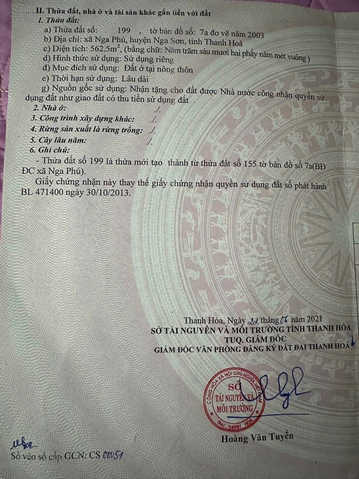 Đất thổ cư 1200m² tại thôn Chính Nghĩa, Nga Phú - Gần khu di tích Mai An Tiêm!