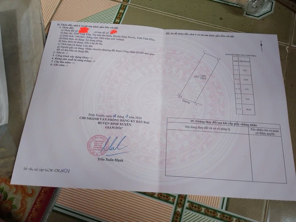 Đất thổ cư 100m² tại Vinh Tiến, Bình Xuyên - Giá đầu tư chỉ 2.1 tỷ VND!