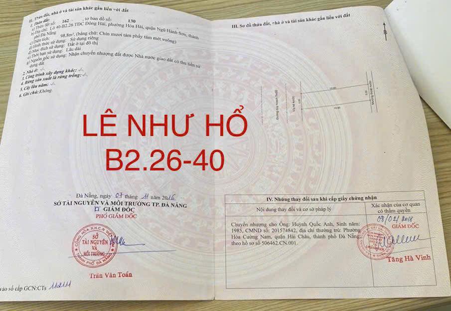 Đất nền Đường Lê Như Hổ, Q. Ngũ Hành Sơn, 98.8m² giá 5 tỷ - Tiềm năng đầu tư lớn!