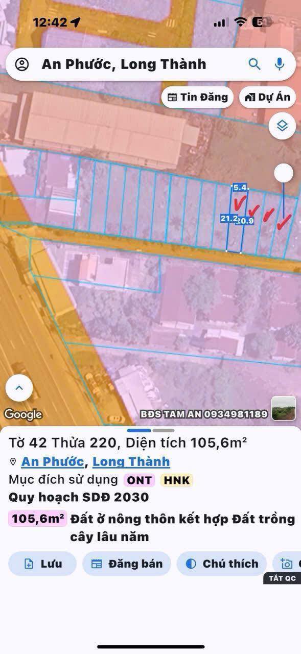 Đất nền KCN Long Thành 108m² giá 1.5 tỷ - Tiềm năng phát triển lớn!
