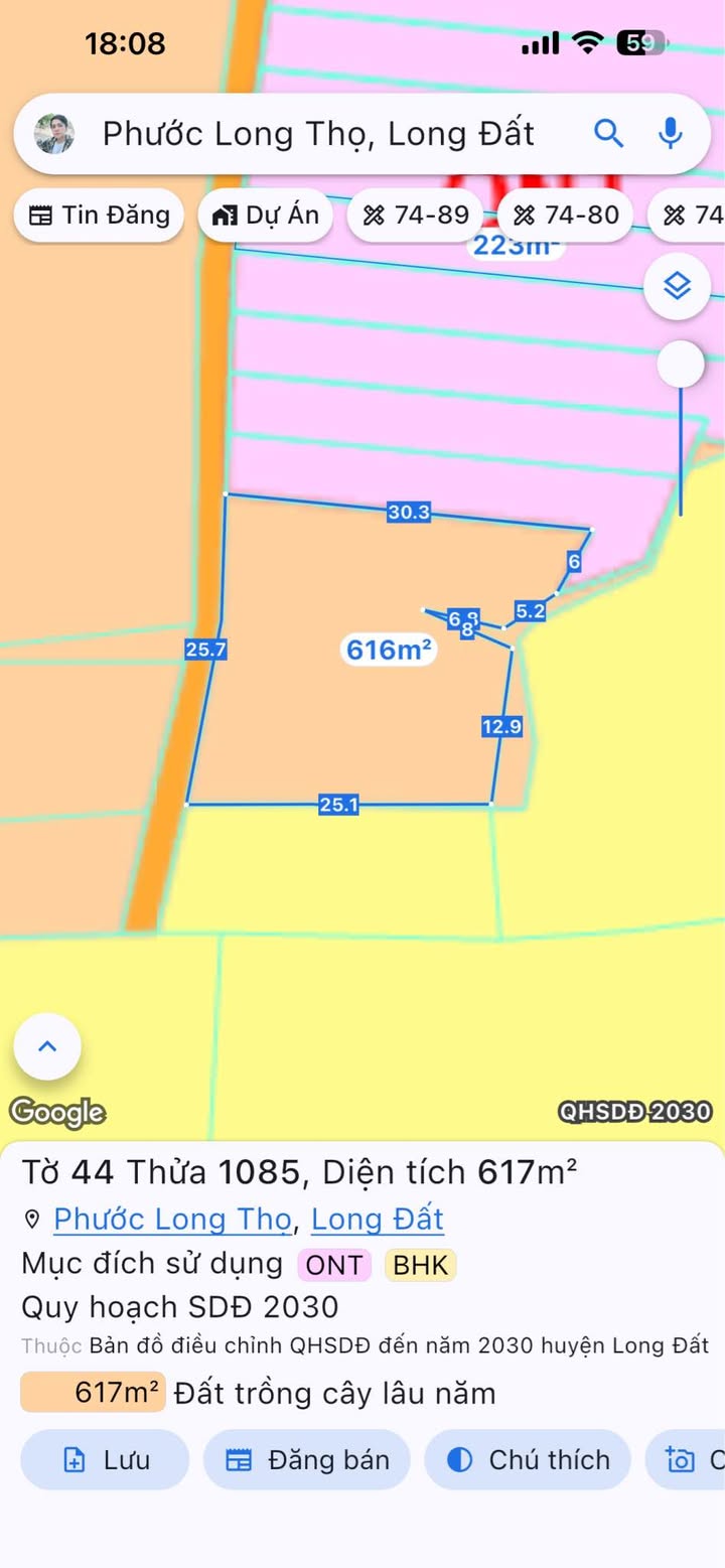 Đất thổ cư 525m² tại Thị trấn Đất Đỏ, 2.5 tỷ - Gần trường học