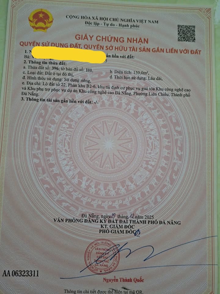 Đất nền Hòa Liên Đà Nẵng 150m² giá 2.55 tỷ - Đầu tư an toàn giữa thị trường!