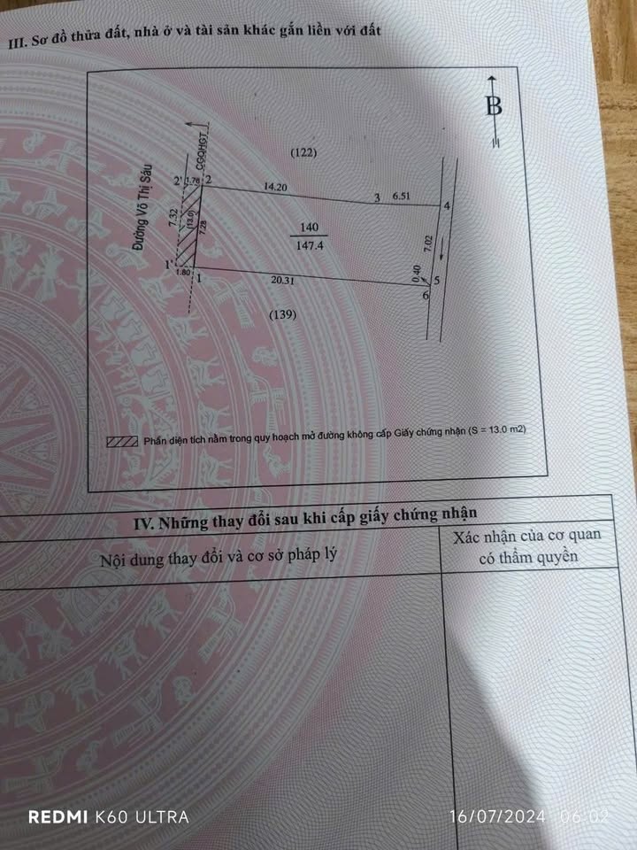 Nhà mặt đường Võ Thị Sáu, TP Vinh 147m² giá 10 tỷ - Kinh doanh đắc địa!