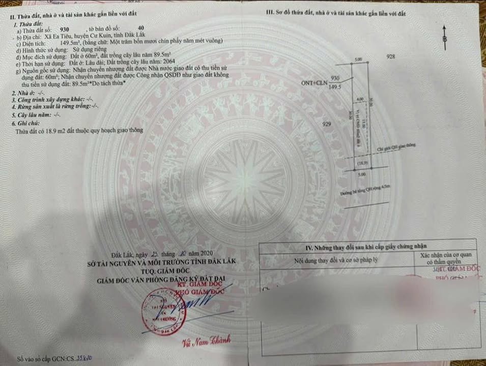 Đất thổ cư Thôn 86, Xã Ea Tiêu, 555m² giá 51.615 tỷ - Gần sân bay BMT!