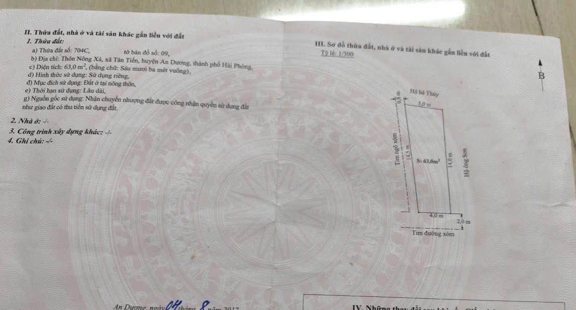 Đất nền Nông Xá, Tân Tiến, An Dương 63m² giá 1.1 tỷ - Đầu tư sinh lời!