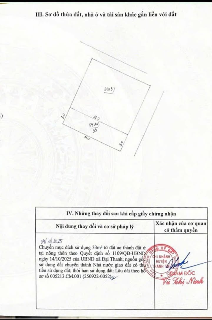 Đất thổ cư Tả Thanh Oai - Cầu Tó 33m² giá 3 tỷ - Cơ hội đầu tư tuyệt vời!