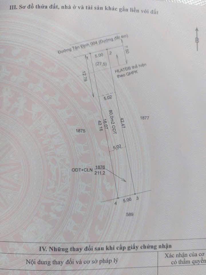 Đất nền Tân Định Bến Cát 210m² giá 1.1 tỷ - Cơ hội đầu tư tuyệt vời!