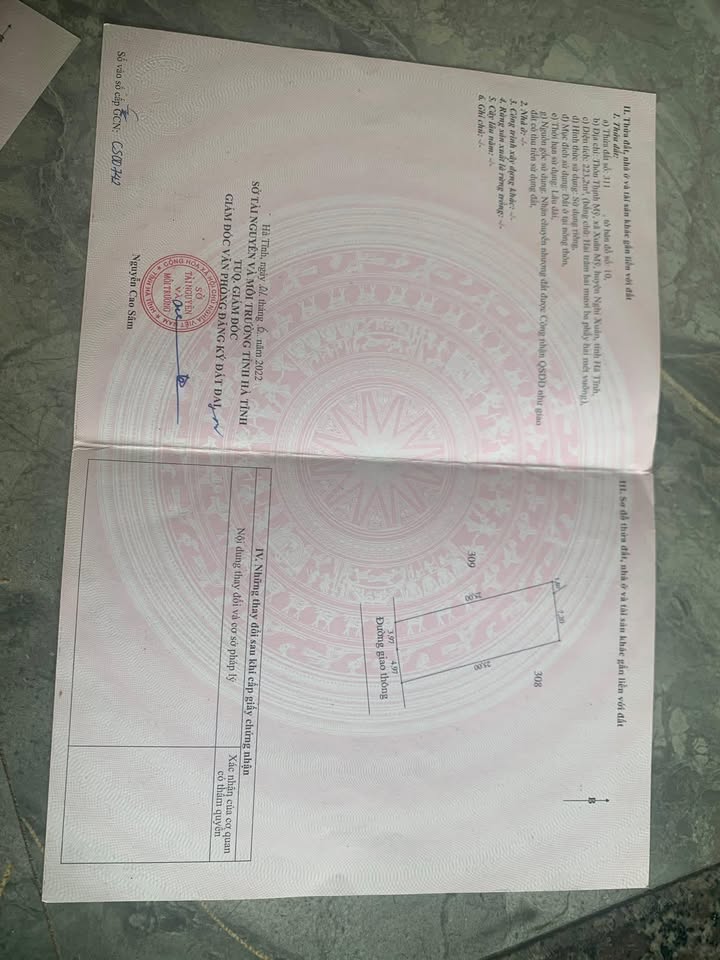 Đất ở xã Xuân Yên, Nghi Xuân 223m² - Đất thổ cư 100% chính chủ!