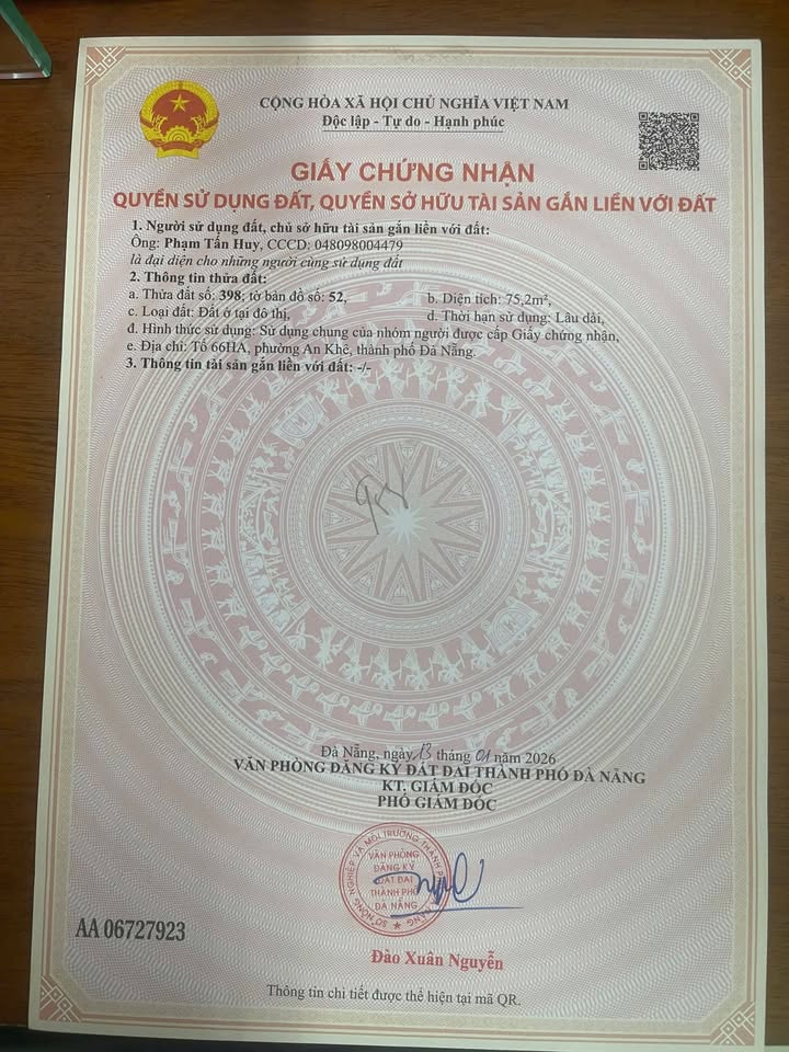 Đất nền Kiệt Trần Đình Nam 75m² giá 2.95 tỷ - Ô tô vào tận nơi!