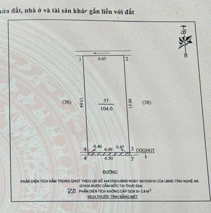 Đất nền trung tâm TP Vinh 104m² giá 6 tỷ - Sổ đỏ chính chủ, cơ hội hiếm có!