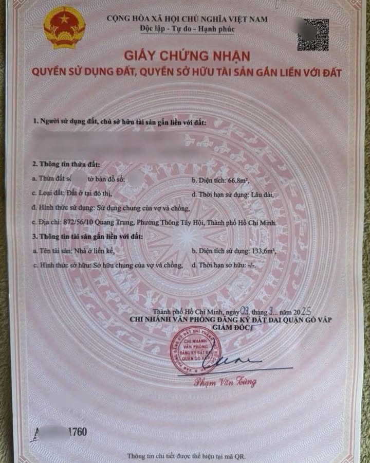 Nhà phố Quang Trung, Gò Vấp 68m² giá 6.5 tỷ - Bán gấp, giảm 800 triệu!