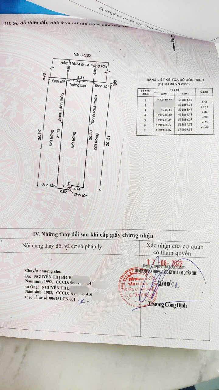 FrontHouse Lê Trọng Tấn, Sơn Kỳ, 105m² giá 9.5 tỷ - Cơ hội đầu tư tuyệt vời!