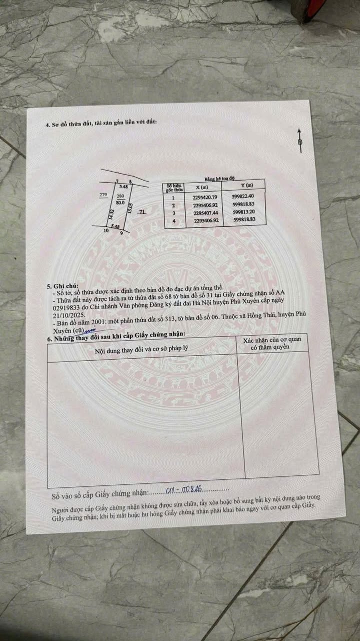 Đất thổ cư xã Khai Thái, Huyện Phú Xuyên 80m² - Cơ hội đầu tư hấp dẫn!