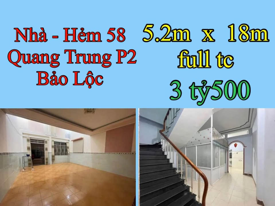 Nhà cấp 4 hẻm Quang Trung, Bảo Lộc, 93m² giá 3.5 tỷ - Chính chủ bán gấp!
